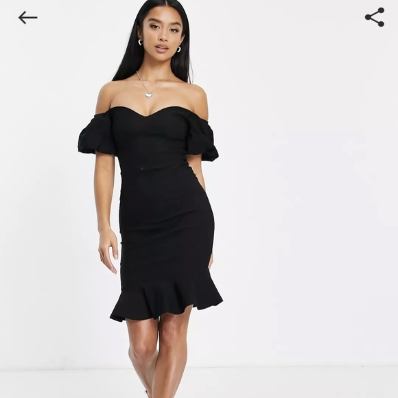 Vesper black wiggle dress - Picture 3 of 8